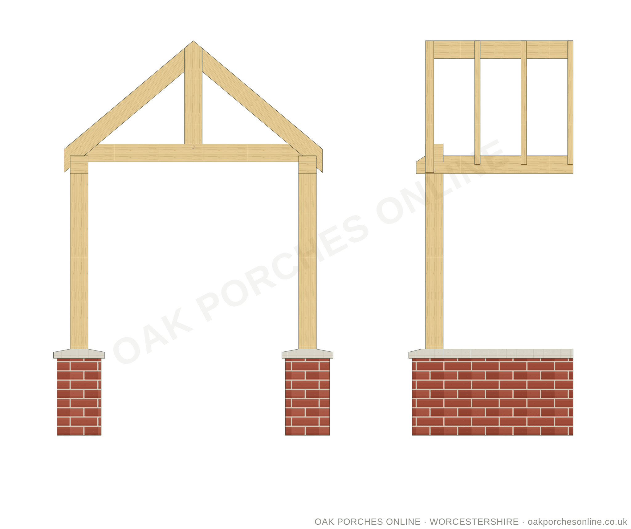 The Grove — front and side elevation drawings