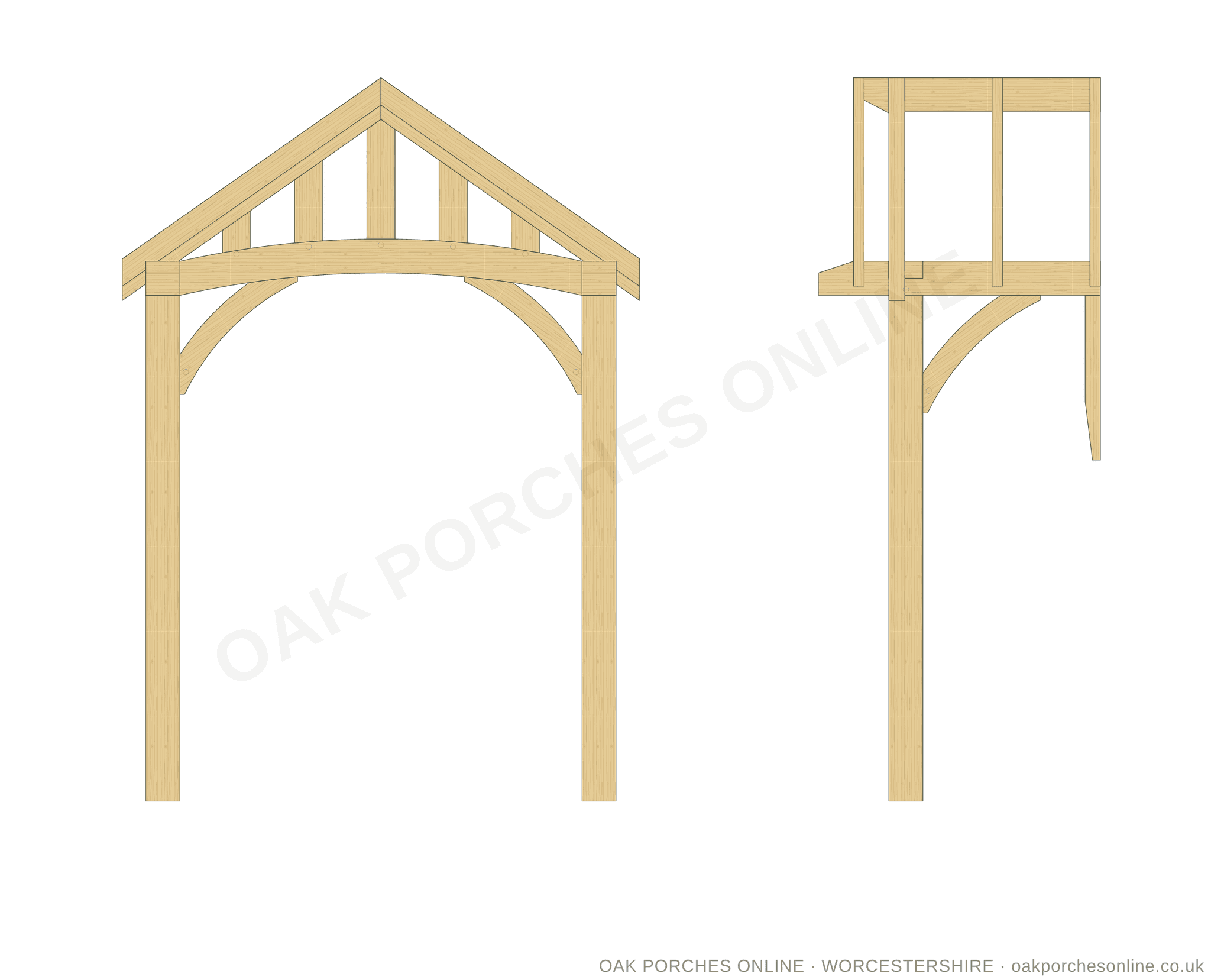 The Hallow — front and side elevation drawings