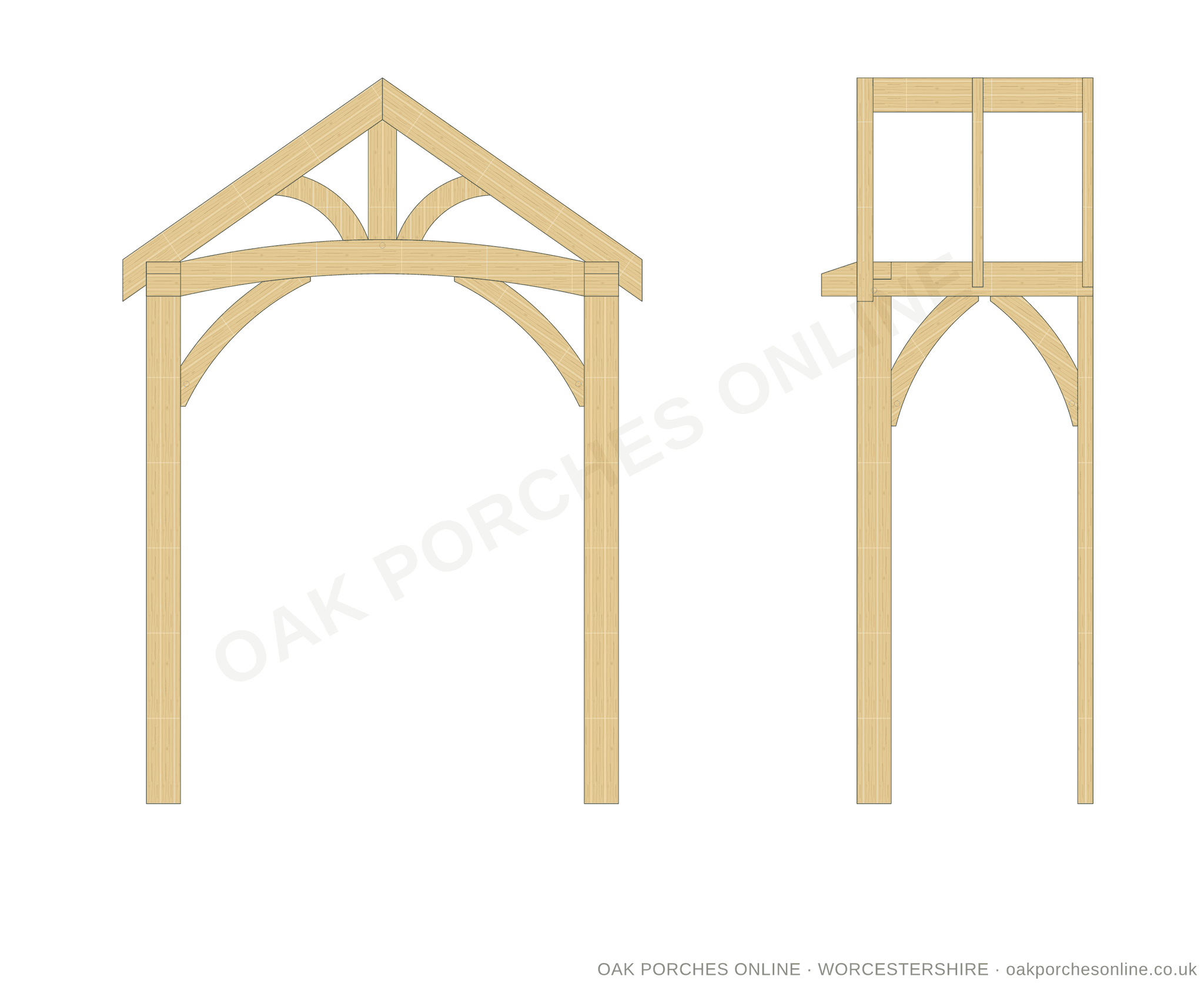 The Hereford — front and side elevation drawings