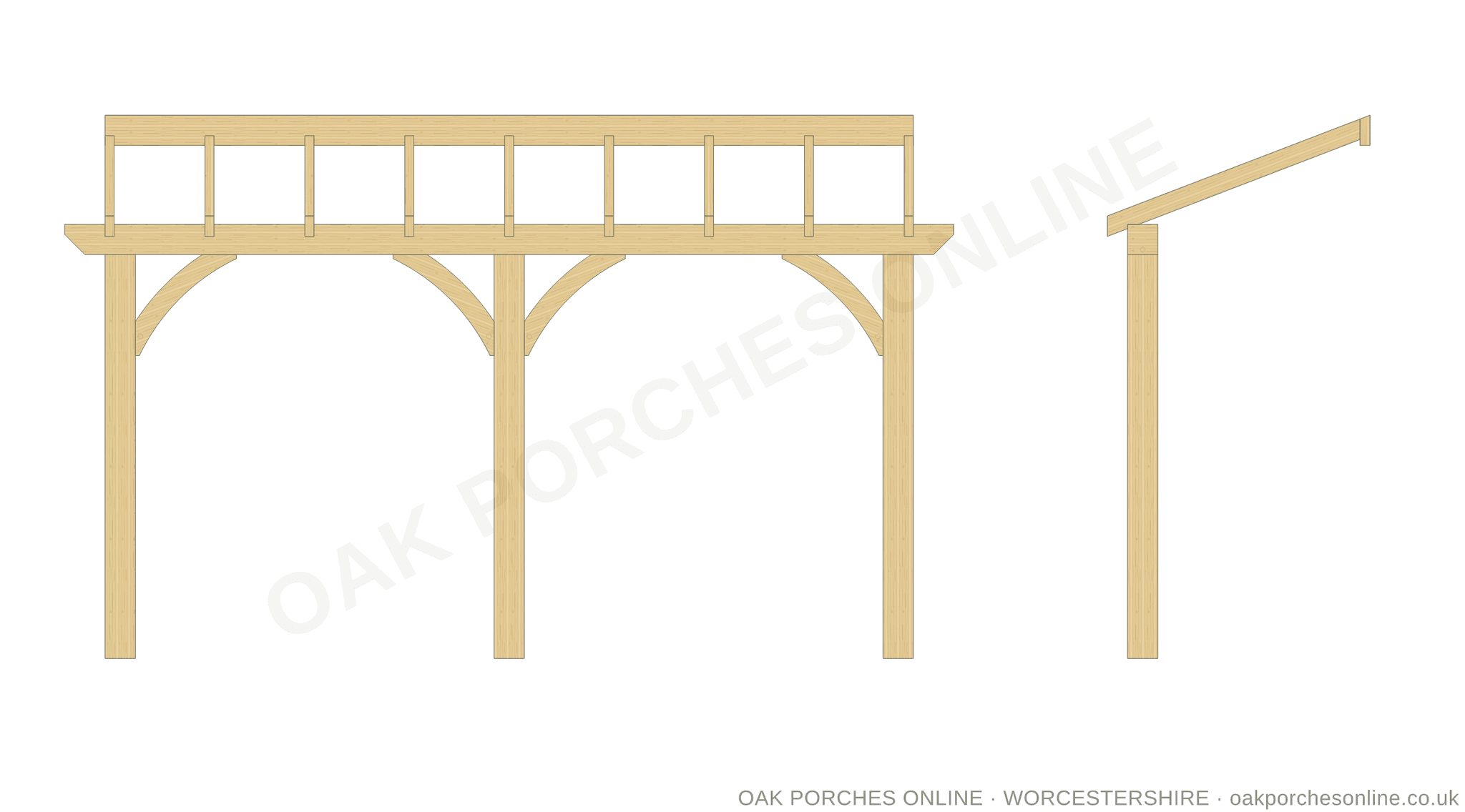 The Lean-To — front and side elevation drawings