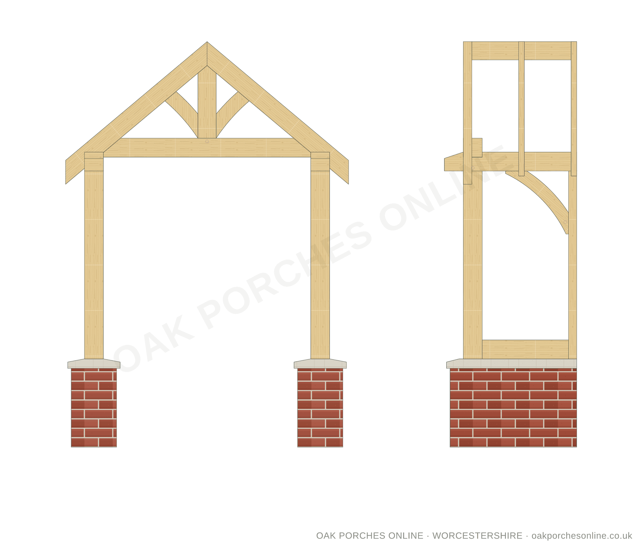 The Romsley — front and side elevation drawings