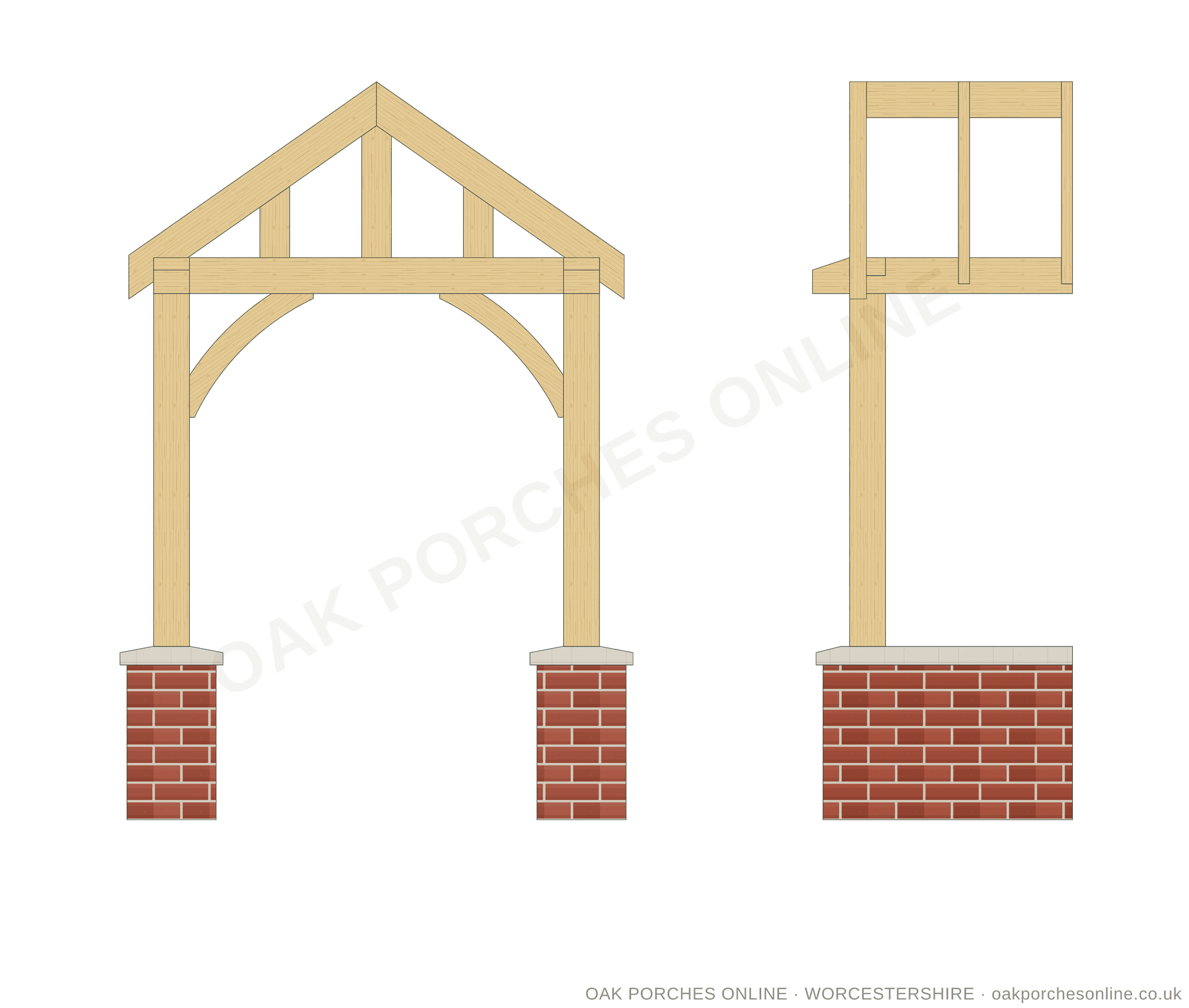 The Worcester — front and side elevation drawings