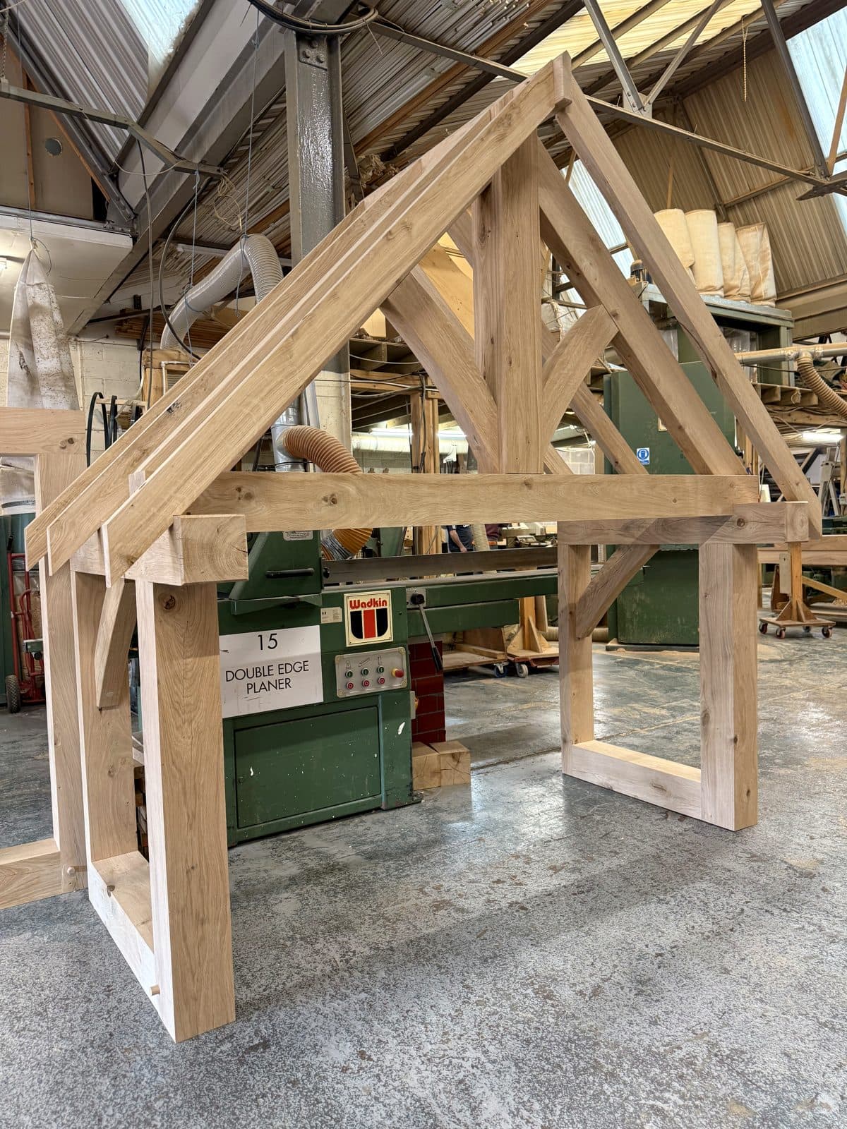 Close-up of a jowled post and tie beam junction, cut and fitted by hand